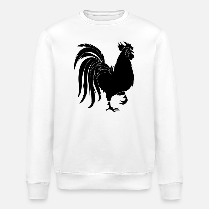 Schwarzer Hahn - Stanley/Stella Unisex Bio-Sweatshirt ROLLER - Weiß
