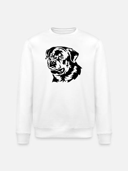 Rottweiler Head - Stanley/Stella ROLLER Unisex Organic Sweatshirt - white