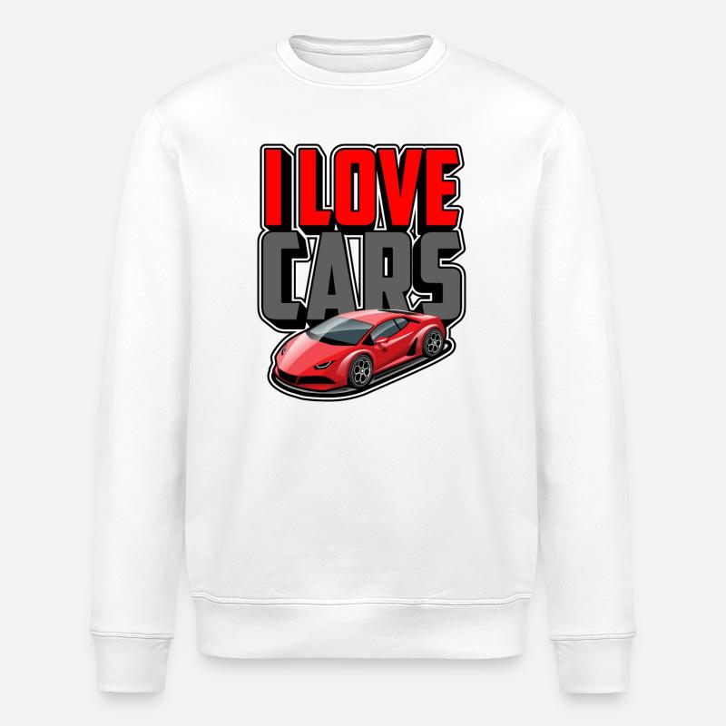 Ich liebe Autos - Stanley/Stella Unisex Bio-Sweatshirt ROLLER - Weiß