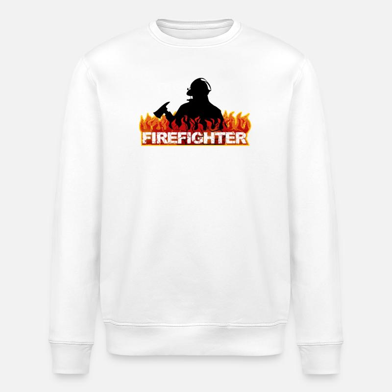 Fireman - Stanley/Stella ROLLER Unisex Organic Sweatshirt - white