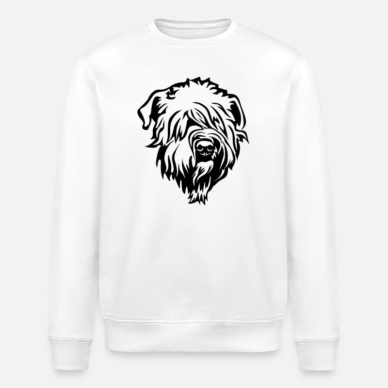 Wheaten Terrier Head - Stanley/Stella ROLLER Unisex Organic Sweatshirt - white