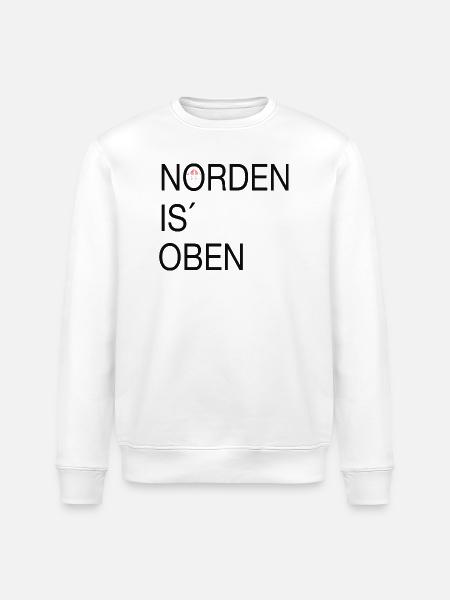Norden is oben - Stanley/Stella Unisex Bio-Sweatshirt ROLLER - Weiß