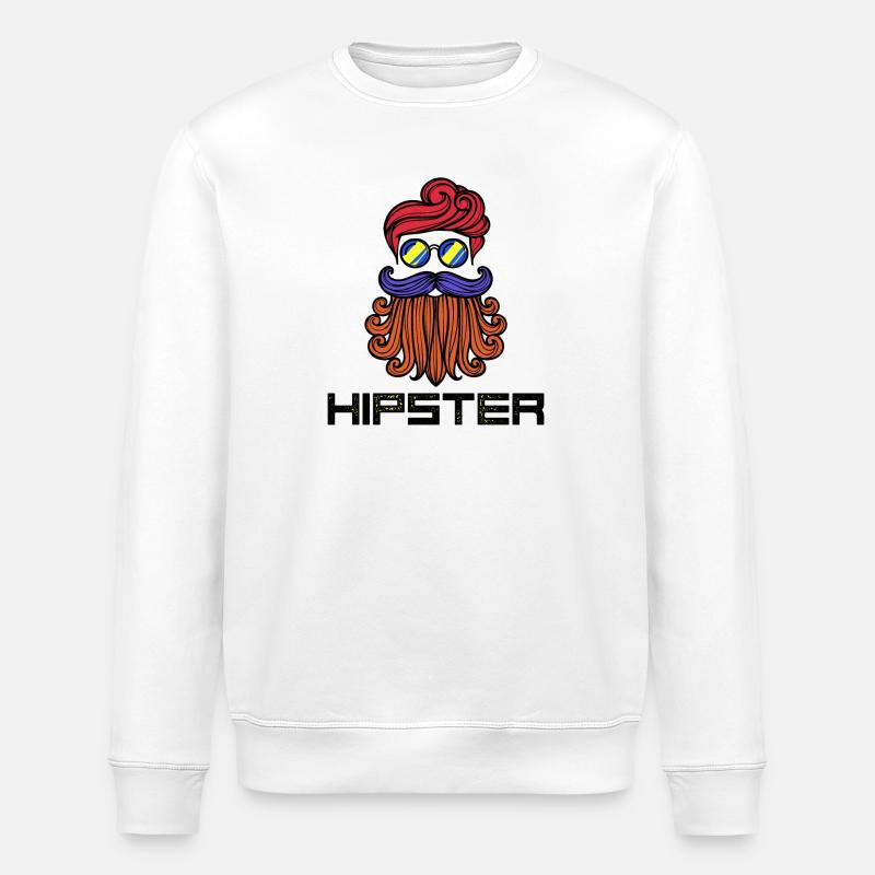 Bart Hipster Spruch Bartfrisur Bartträger - Stanley/Stella Unisex Bio-Sweatshirt ROLLER - Weiß