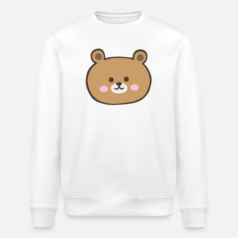 Bear Face - Stanley/Stella ROLLER Unisex Organic Sweatshirt - white