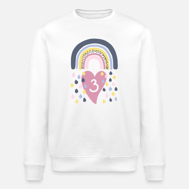 Rainbow 3ème anniversaire Enfants - Sweat bio ROLLER Stanley/Stella Unisexe - blanc