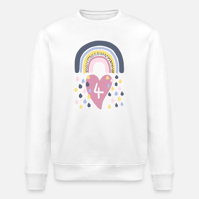 Rainbow 4ème anniversaire - Sweat bio ROLLER Stanley/Stella Unisexe - blanc