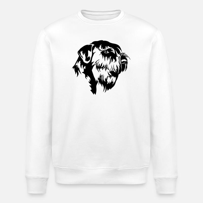 Giant Schnauzer Head - Stanley/Stella ROLLER Unisex Organic Sweatshirt - white