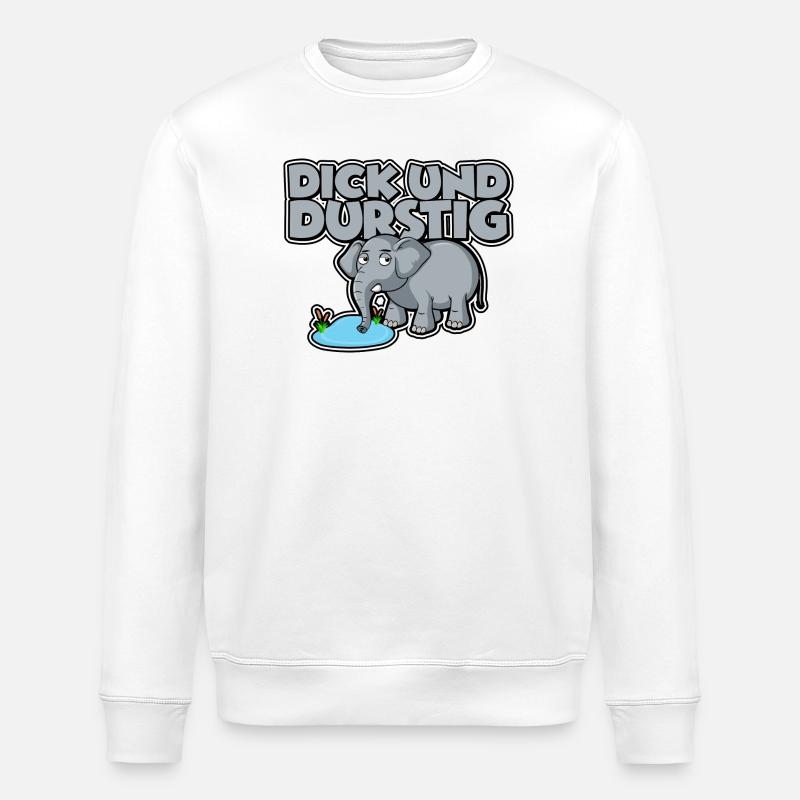 Dick und durstig - Stanley/Stella Unisex Bio-Sweatshirt ROLLER - Weiß