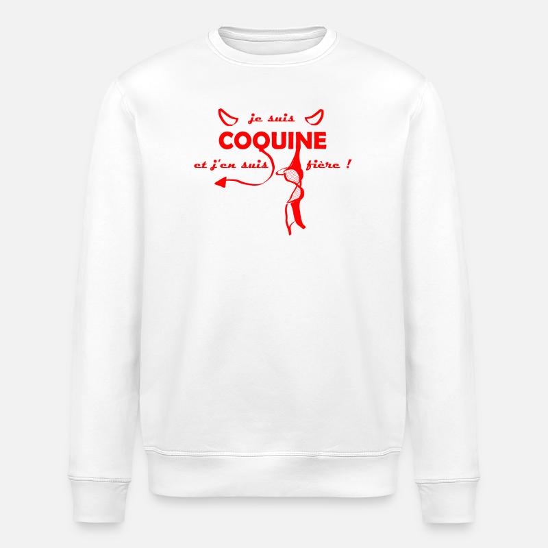 je suis coquine - Sweat bio ROLLER Stanley/Stella Unisexe - blanc
