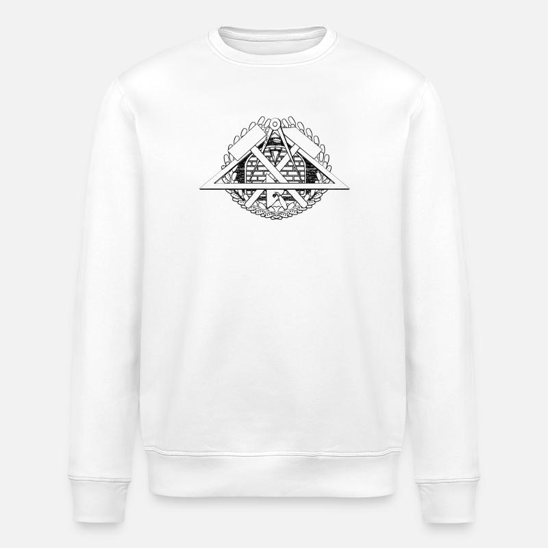 Motif emblème symbole maçonnerie artisanale. - Sweat bio ROLLER Stanley/Stella Unisexe - blanc