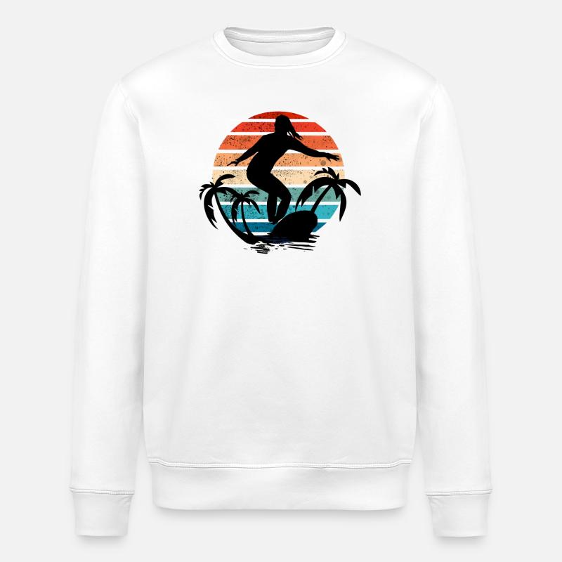 Surfer Girl Sunset - Stanley/Stella Unisex Bio-Sweatshirt ROLLER - Weiß