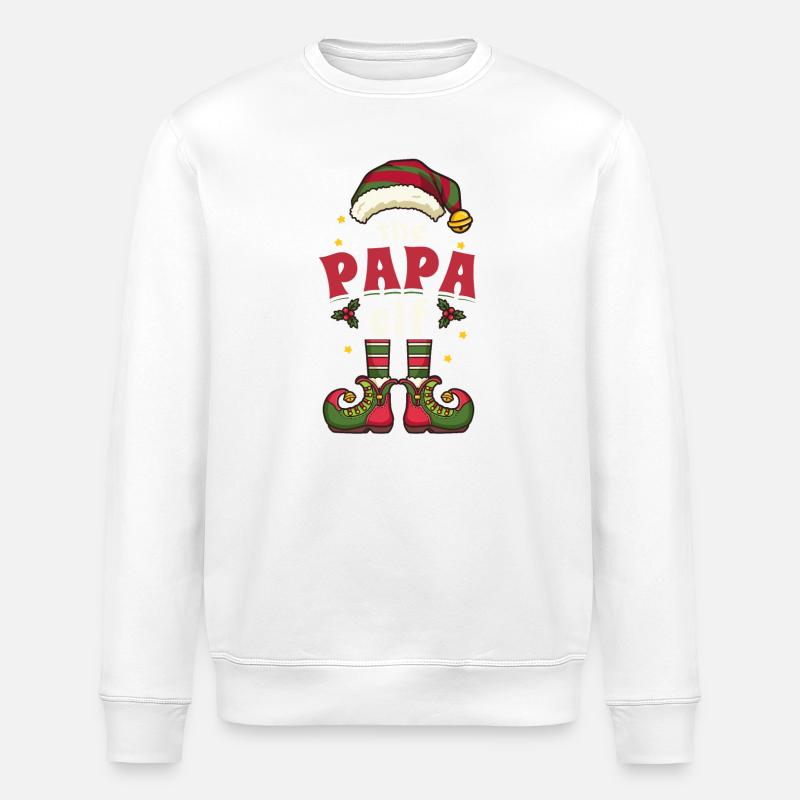 Papa Elf Vater Weihnachten - Stanley/Stella Unisex Bio-Sweatshirt ROLLER - Weiß