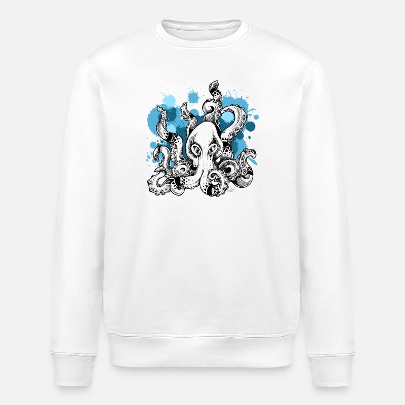 Kraken | Oktopus | Seefahrt | Abenteuer - Stanley/Stella Unisex Bio-Sweatshirt ROLLER - Weiß