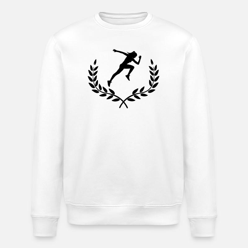 Sprinter in Lorbeerdekoration - Stanley/Stella Unisex Bio-Sweatshirt ROLLER - Weiß