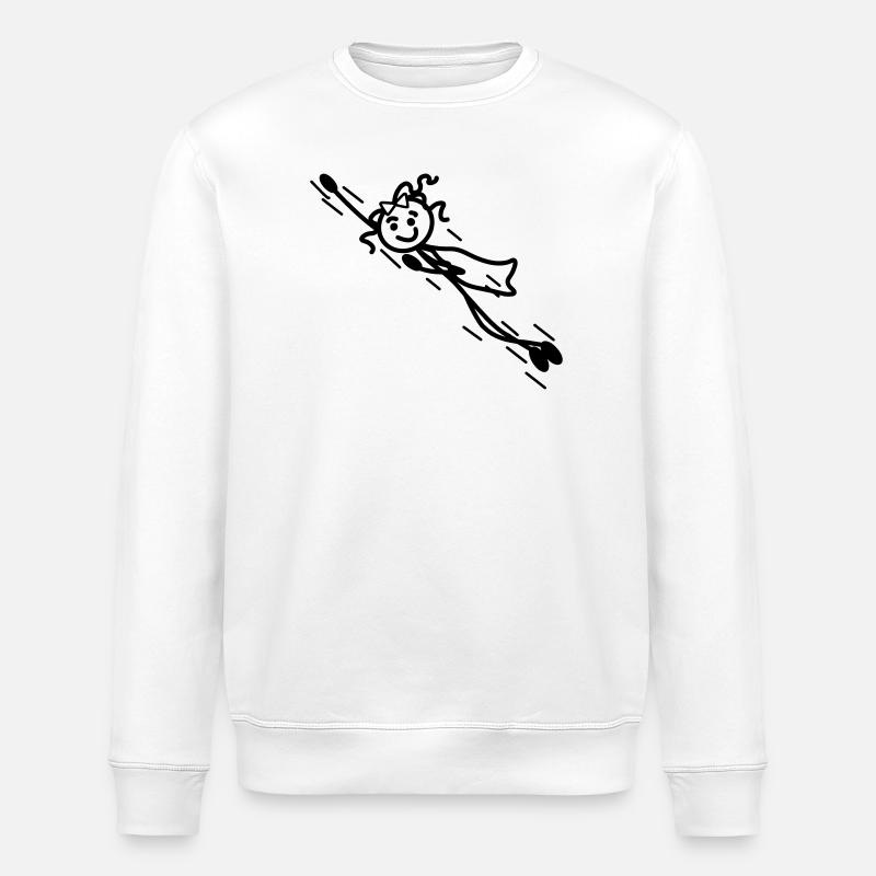 Superwoman vole vite avec cape - Sweat bio ROLLER Stanley/Stella Unisexe - blanc