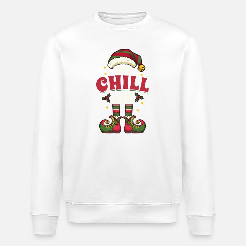 Chill Elf Wichtel Weihnachten - Stanley/Stella Unisex Bio-Sweatshirt ROLLER - Weiß