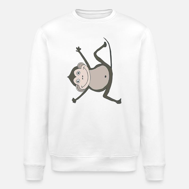 singe drôle - Sweat bio ROLLER Stanley/Stella Unisexe - blanc