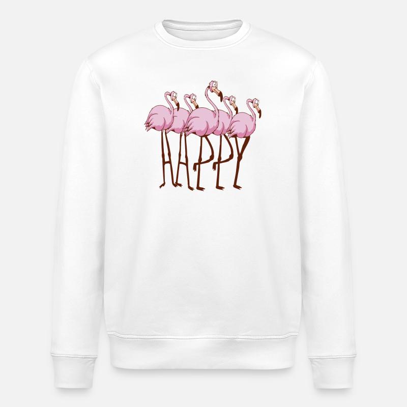Flamants roses - Sweat bio ROLLER Stanley/Stella Unisexe - blanc