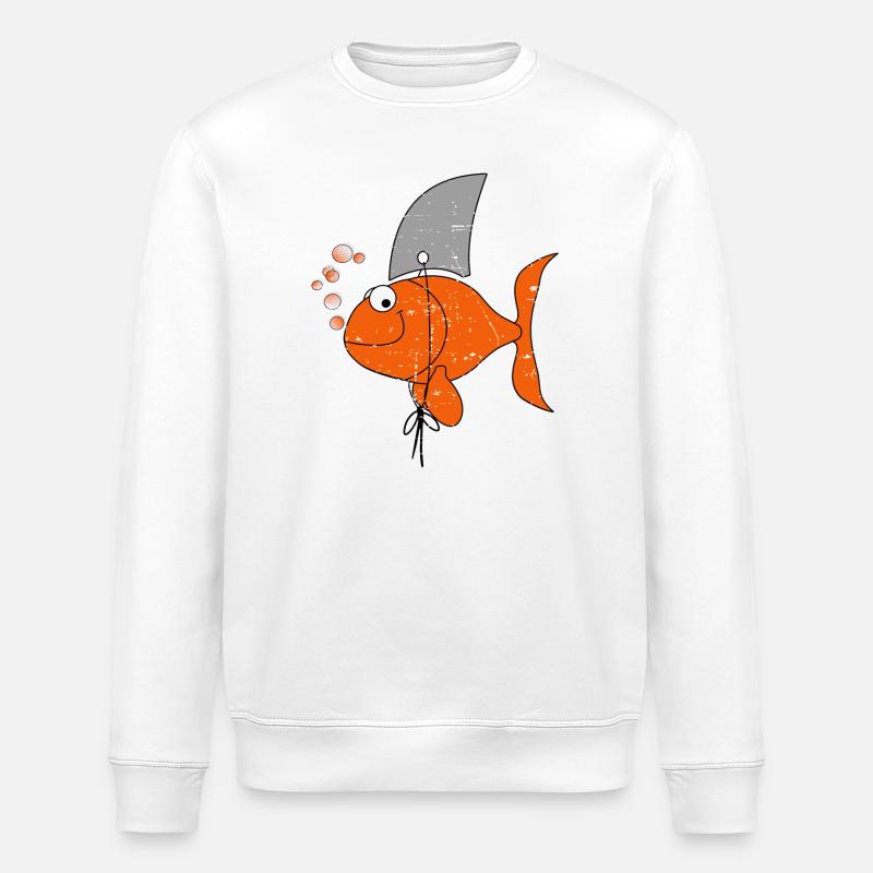 Drôle de poisson - Sweat bio ROLLER Stanley/Stella Unisexe - blanc