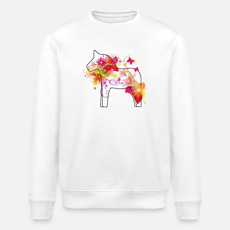 Dala Pferd Bunt - Stanley/Stella Unisex Bio-Sweatshirt ROLLER - Weiß