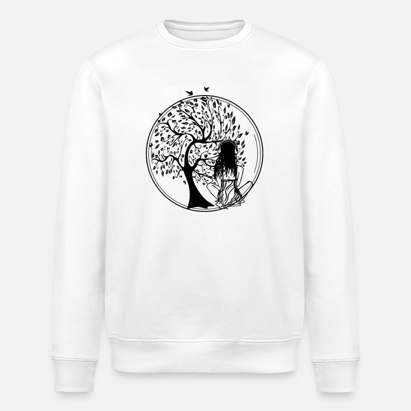 Tree Silhouette Ohrhörer - Stanley/Stella Unisex Bio-Sweatshirt ROLLER - Weiß