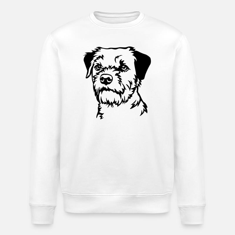 Tête de Border Terrier - Sweat bio ROLLER Stanley/Stella Unisexe - blanc