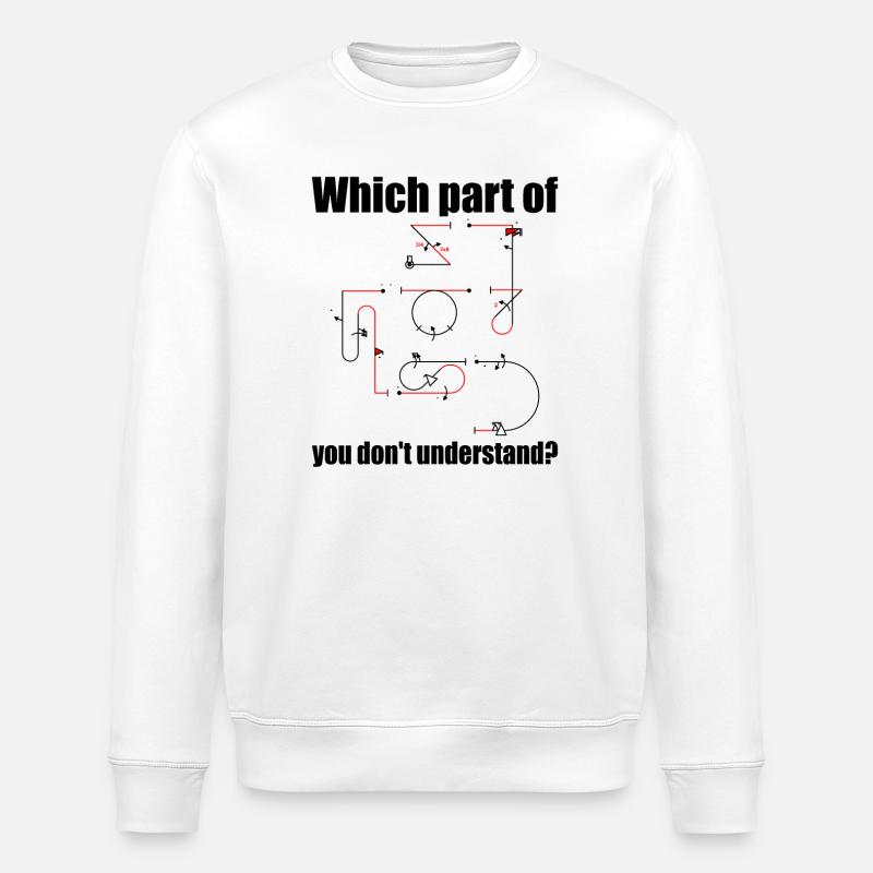 Aresti Symbol Aerobatic Pilot Flight Maneuvers - Stanley/Stella ROLLER Unisex Organic Sweatshirt - white