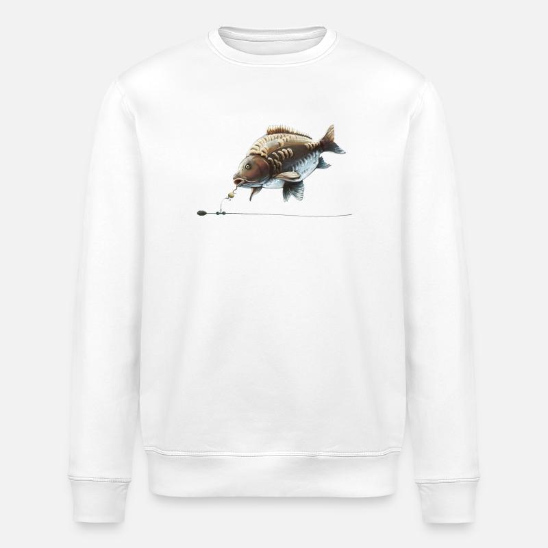 Chod Rig Karpfenfischerei-Design für Angler - Stanley/Stella Unisex Bio-Sweatshirt ROLLER - Weiß