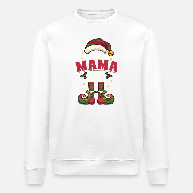 Mama Elf Wichtel Weihnachten - Stanley/Stella Unisex Bio-Sweatshirt ROLLER - Weiß