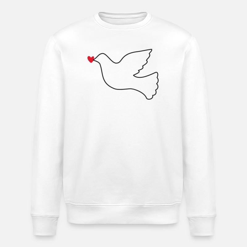 Friedenstaube Friede Freiheit - Stanley/Stella Unisex Bio-Sweatshirt ROLLER - Weiß
