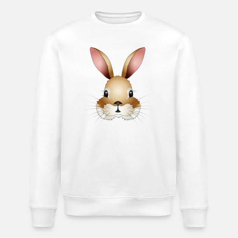 Hand-drawn rabbit head - Stanley/Stella ROLLER Unisex Organic Sweatshirt - white