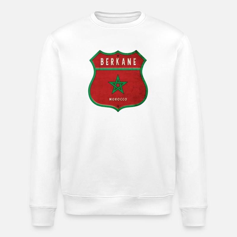 Berkane Marokko Wappen Flaggen Design - Stanley/Stella Unisex Bio-Sweatshirt ROLLER - Weiß