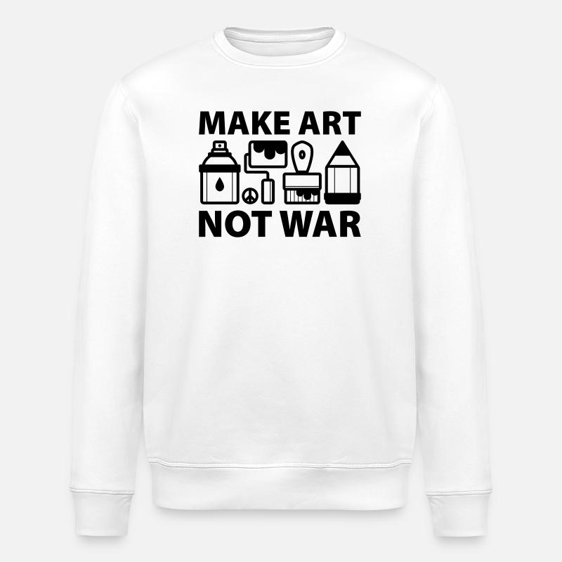 Make art not war - Stanley/Stella ROLLER Unisex Organic Sweatshirt - white