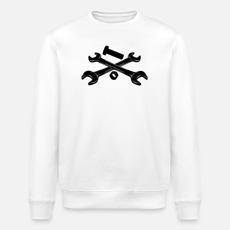 Wrenches bolt and nut - Stanley/Stella ROLLER Unisex Organic Sweatshirt - white