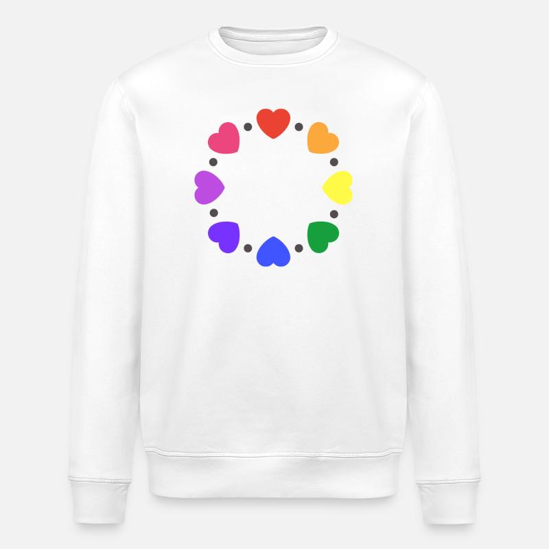 Cœurs arc-en-ciel - Sweat bio ROLLER Stanley/Stella Unisexe - blanc