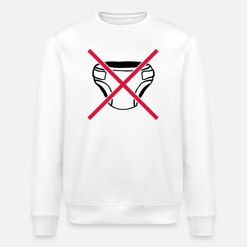 Shield No Diaper - Stanley/Stella ROLLER Unisex Organic Sweatshirt - white