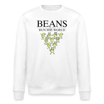 Dicton végétalien bean cool - Sweat bio ROLLER Stanley/Stella Unisexe - blanc - Devant - Nik (191cm)