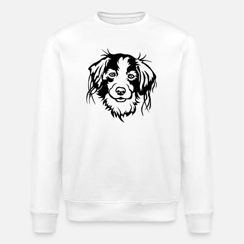 Tête de Kooikerhondje - Sweat bio ROLLER Stanley/Stella Unisexe - blanc