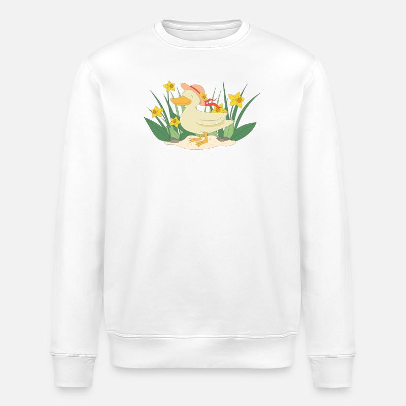 Canard avec chapeau - Sweat bio ROLLER Stanley/Stella Unisexe - blanc