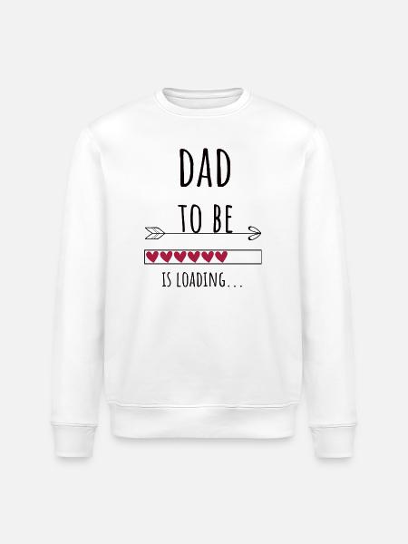 Blivande pappas blivande fadersgåva - Ekologisk sweatshirt ROLLER unisex från Stanley/Stella - vit