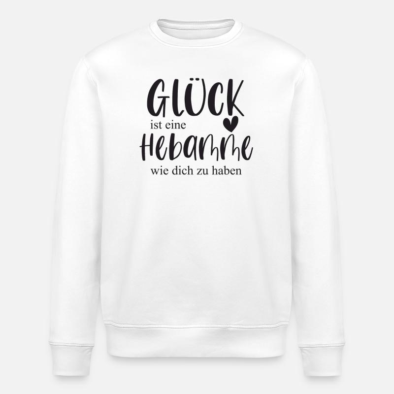 Hebamme Geschenk Danke - Stanley/Stella Unisex Bio-Sweatshirt ROLLER - Weiß