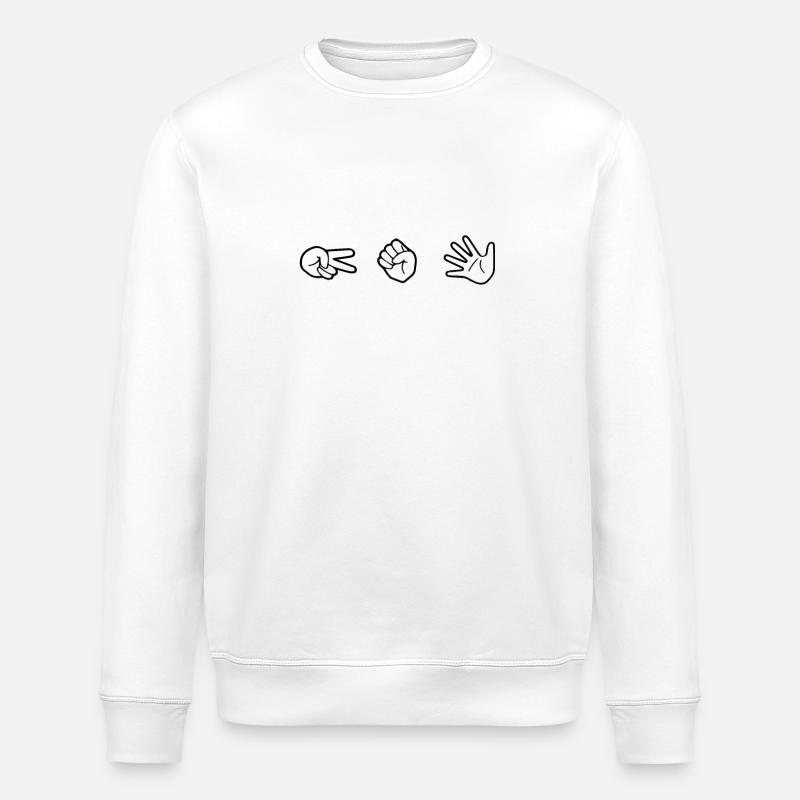 Scissors Stone Paper - Stanley/Stella ROLLER Unisex Organic Sweatshirt - white