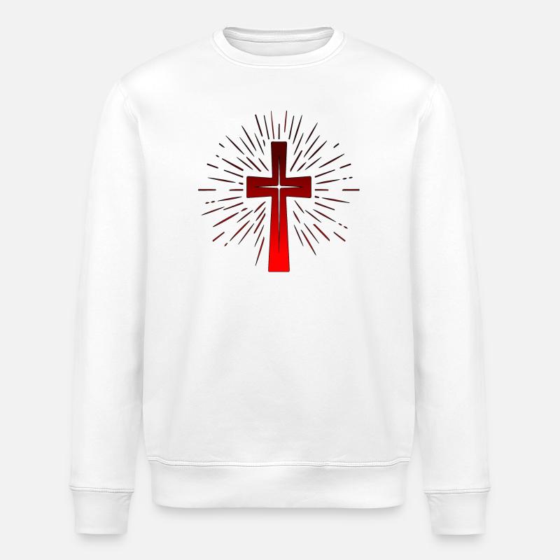 Croix chrétienne - Foi chrétienne - EGLISE - Sweat bio ROLLER Stanley/Stella Unisexe - blanc