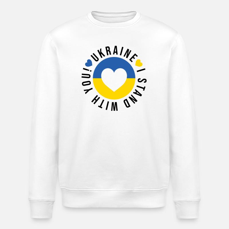 Ukraine! Ich stehe zu dir - Stanley/Stella Unisex Bio-Sweatshirt ROLLER - Weiß