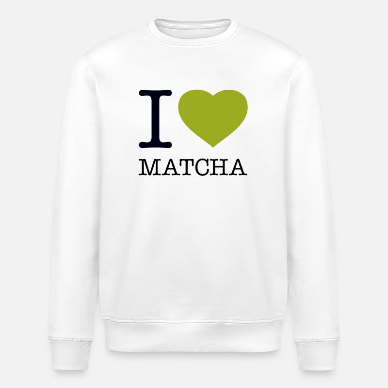 I LOVE MATCHA - Stanley/Stella Unisex Bio-Sweatshirt ROLLER - Weiß