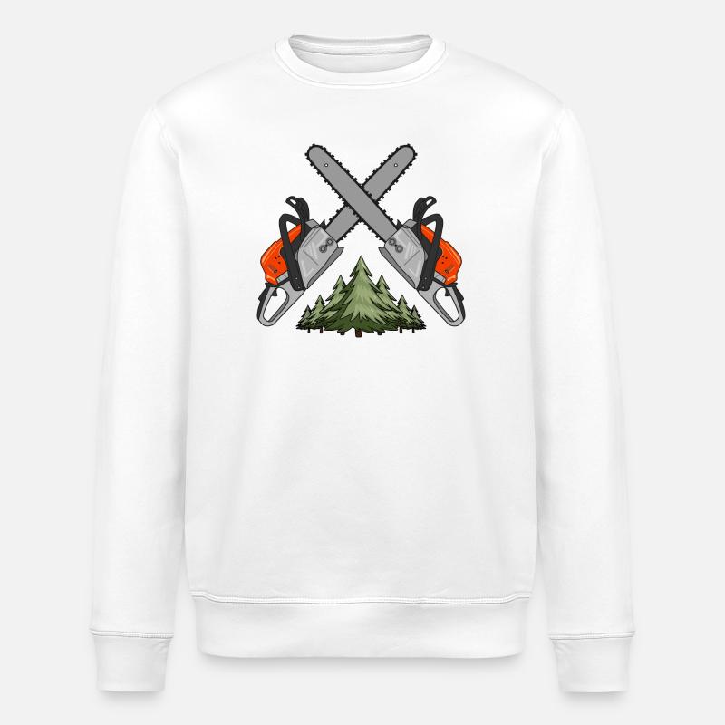 Kettensäge Cross Wald - Stanley/Stella Unisex Bio-Sweatshirt ROLLER - Weiß