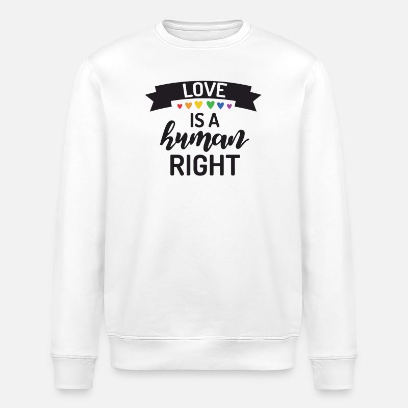 Love is a Human Right - Stanley/Stella ROLLER Unisex Organic Sweatshirt - white