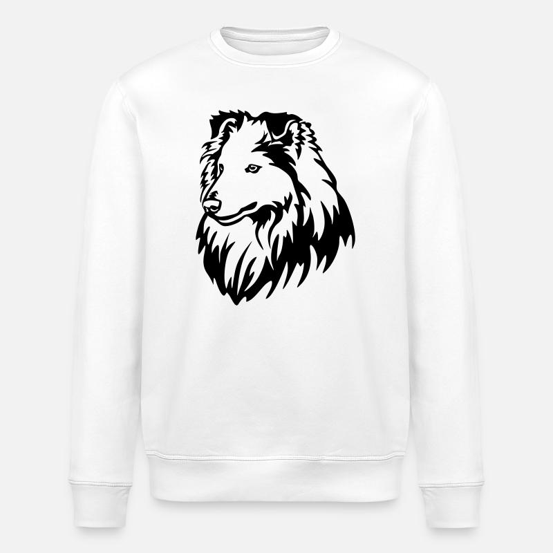 Tête de Sheltie - Sweat bio ROLLER Stanley/Stella Unisexe - blanc