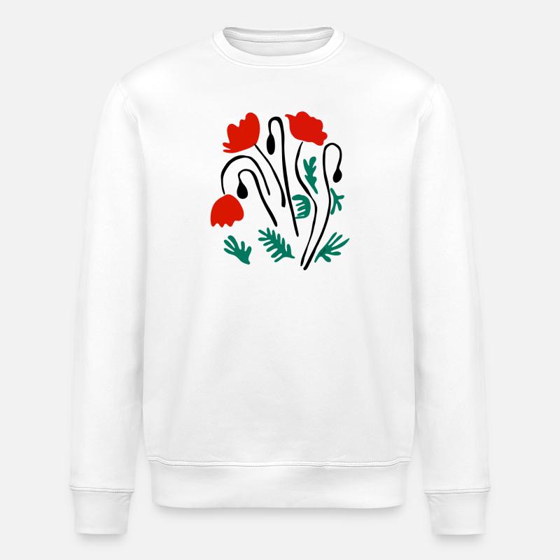 Mohnblumen Matisse inspiriert - Stanley/Stella Unisex Bio-Sweatshirt ROLLER - Weiß