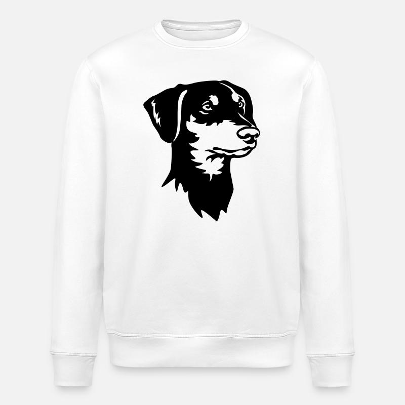 Deutscher Pinscher Kopf - Stanley/Stella Unisex Bio-Sweatshirt ROLLER - Weiß